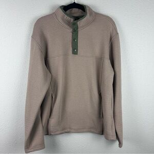 Properly Tied Men's Ridgeway Pullover Walnut Tan Long Sleeve Ribbed Pullover, M